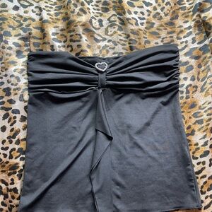SHEIN Black Top with Heart Detail